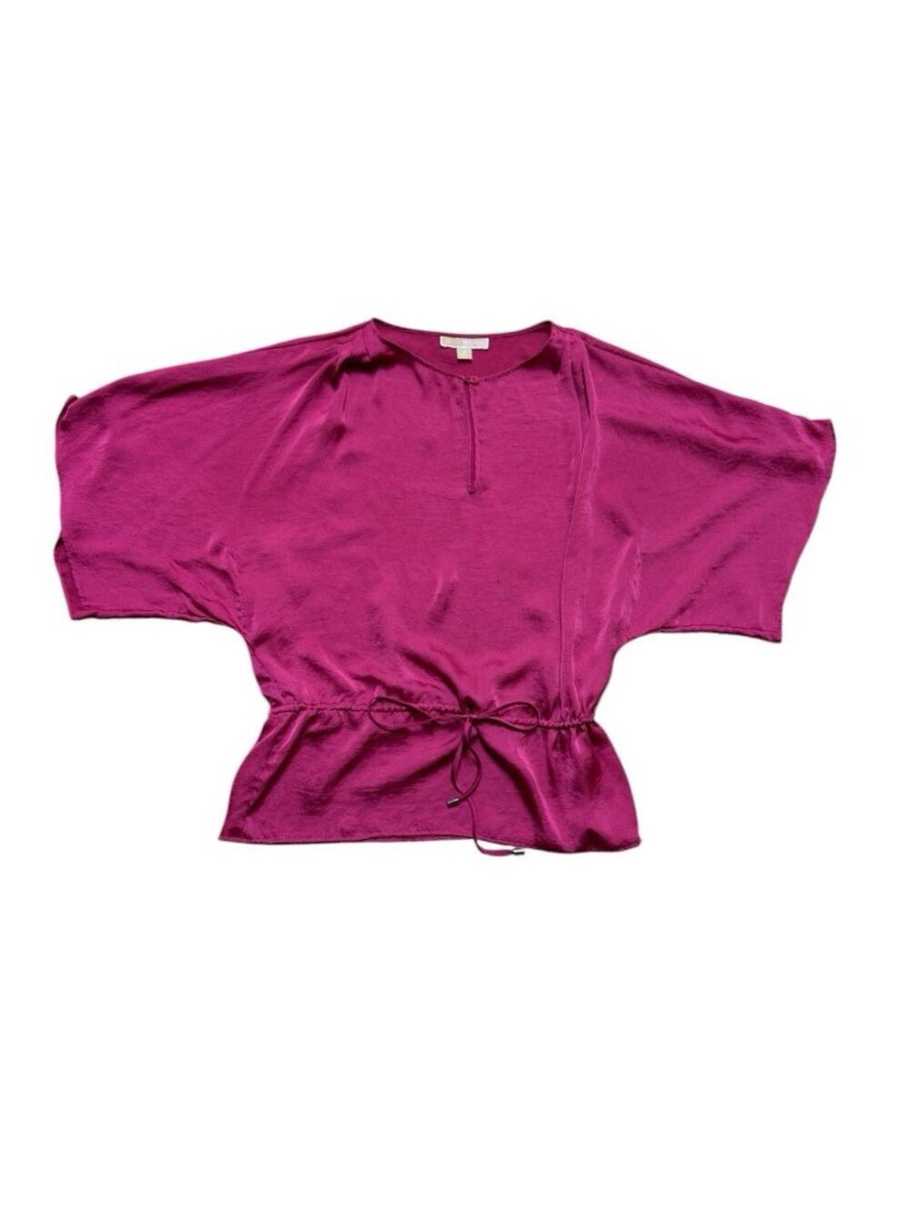 Michael Kors Pink Dolman Sleeve Blouse Womens Medium Tie Waist Flowy